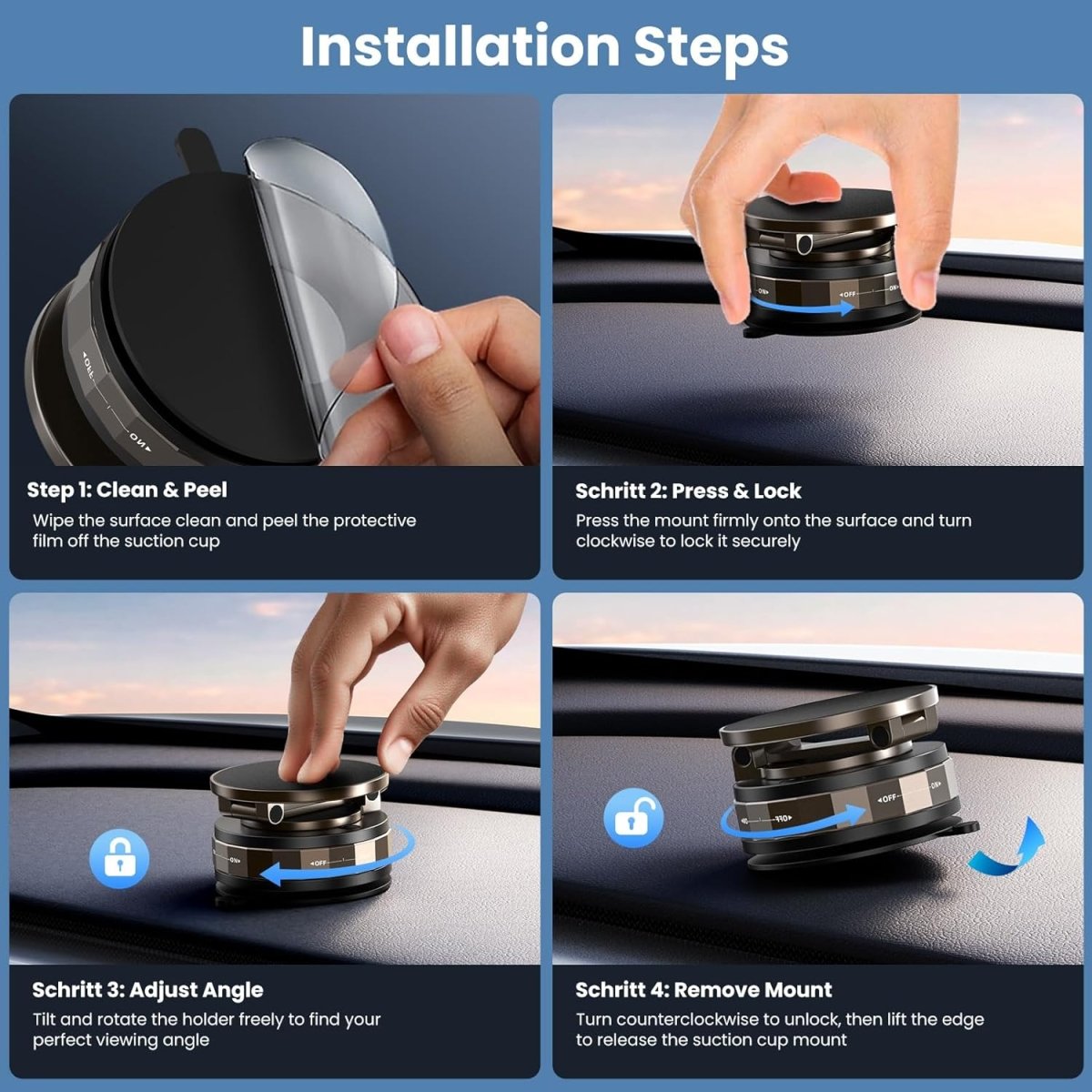 TECKNETTECKNET Vacuum Magnetic Phone Holder - [Color/Material] [Main Feature] for [Target Device/Scenario]