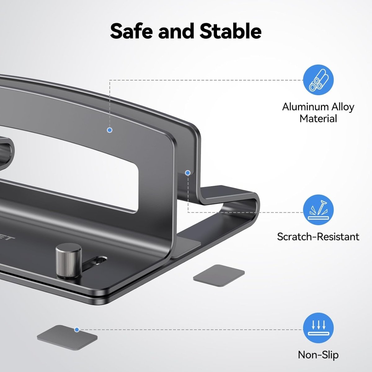 TECKNETTECKNET Vertical Laptop Stand, Adjustable Aluminum Laptop Stand (Fits Up to 17.3") - [Color/Material] [Main Feature] for [Target Device/Scenario]