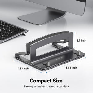 TECKNETTECKNET Vertical Laptop Stand, Adjustable Aluminum Laptop Stand (Fits Up to 17.3") - [Color/Material] [Main Feature] for [Target Device/Scenario]