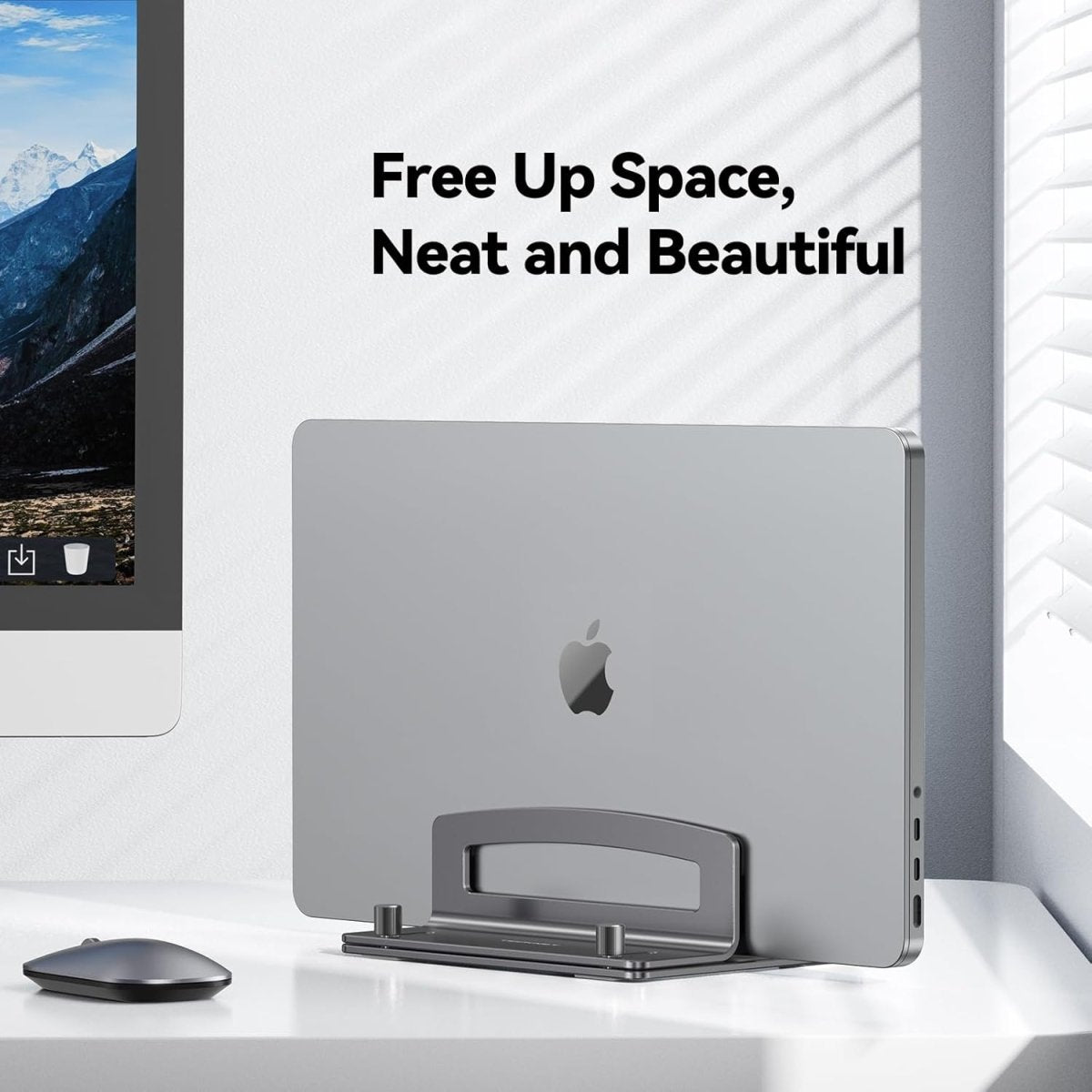 TECKNETTECKNET Vertical Laptop Stand, Adjustable Aluminum Laptop Stand (Fits Up to 17.3") - [Color/Material] [Main Feature] for [Target Device/Scenario]