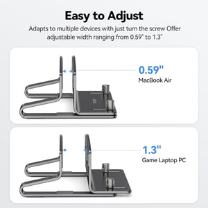 TECKNETTECKNET Vertical Laptop Stand, Adjustable Aluminum Laptop Stand (Fits Up to 17.3") - [Color/Material] [Main Feature] for [Target Device/Scenario]