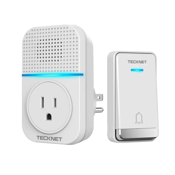 TECKNET Waterproof No Battery Needed Wireless Doorbell Chimes