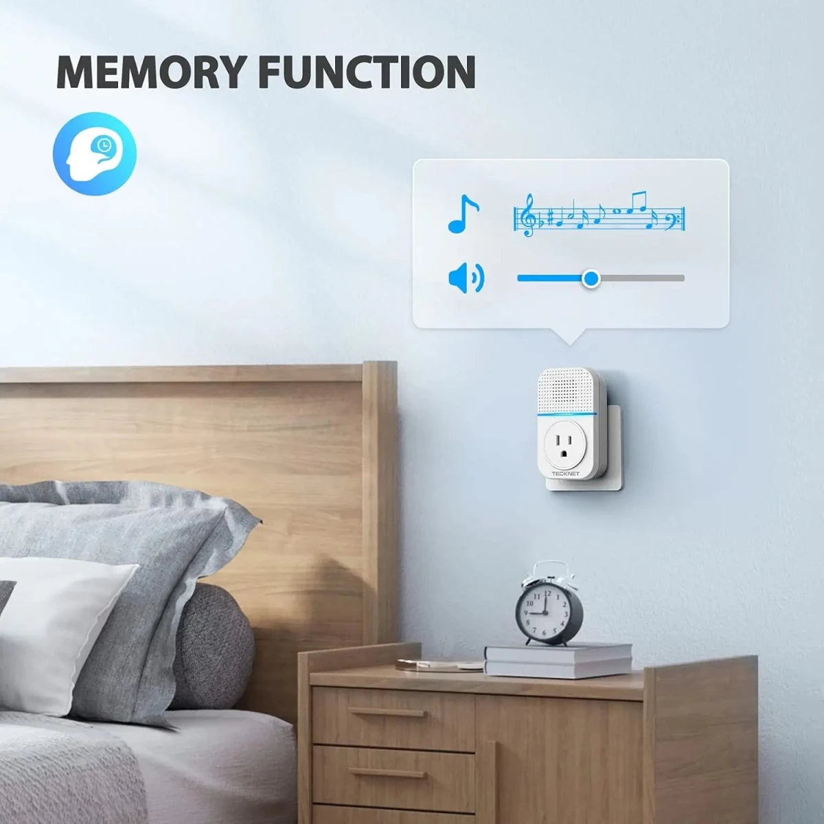 TECKNETTECKNET Waterproof No Battery Needed Wireless Doorbell Chimes