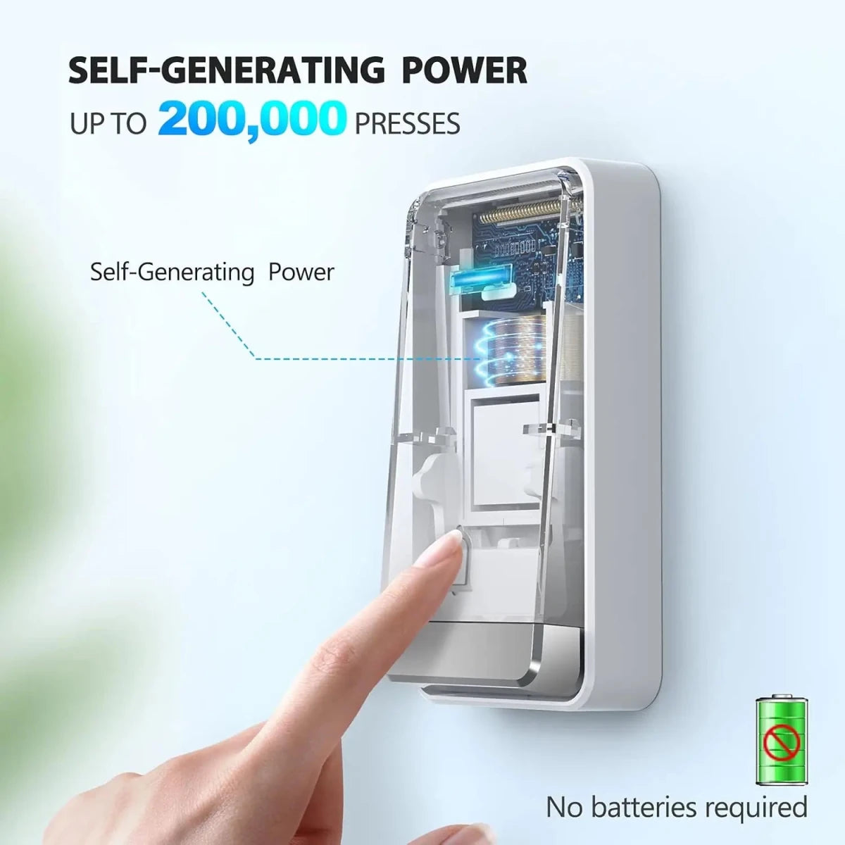 TECKNETTECKNET Waterproof No Battery Needed Wireless Doorbell Chimes