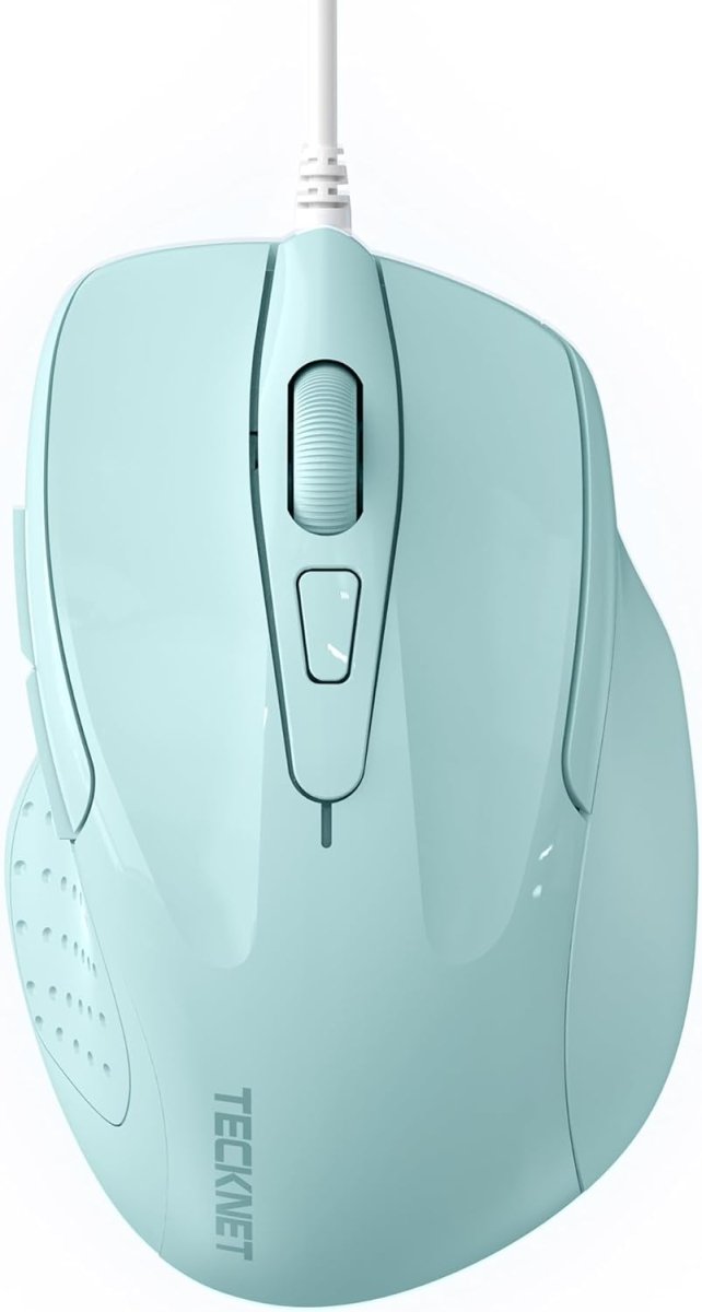 TECKNETTECKNET Wired Mouse, 6 - Button Corded with 4 Adjustable DPI, Ergonomic Optical Mouse, 5FT Cord for Laptop, Chromebook, PC, Desktop, Mac, Notebook - LT.Green - [Color/Material] [Main Feature] for [Target Device/Scenario]