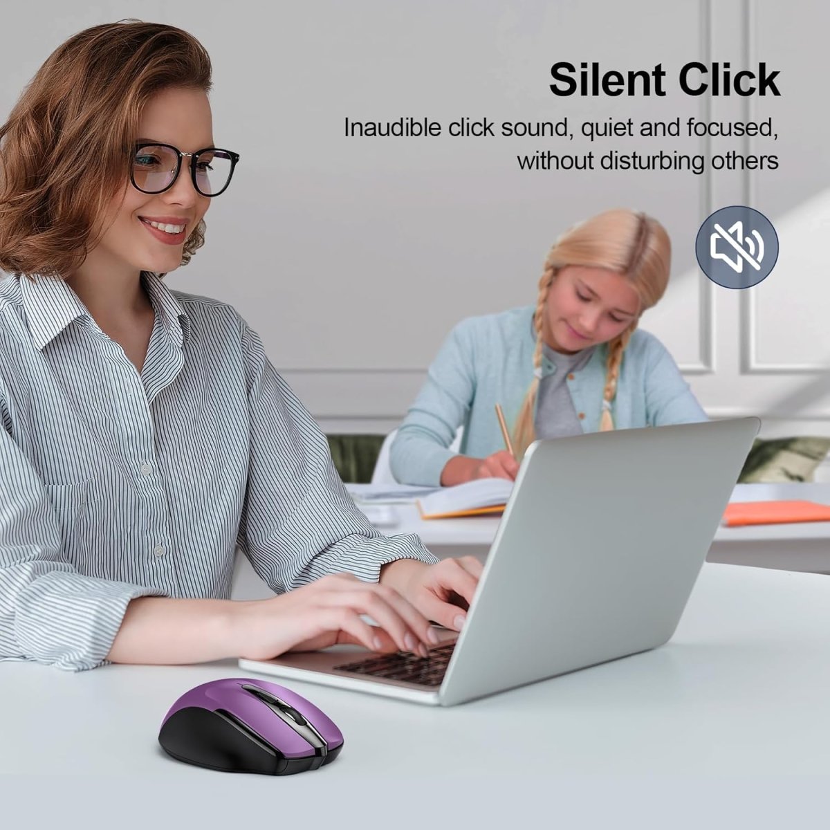 TECKNETTECKNET Wired Mouse, 6 - Button Corded with 4 Adjustable DPI, Optical Ergonomic Design, 5FT Cord for Laptop, Chromebook, PC, Desktop, Mac, Notebook - LT.Purple - [Color/Material] [Main Feature] for [Target Device/Scenario]