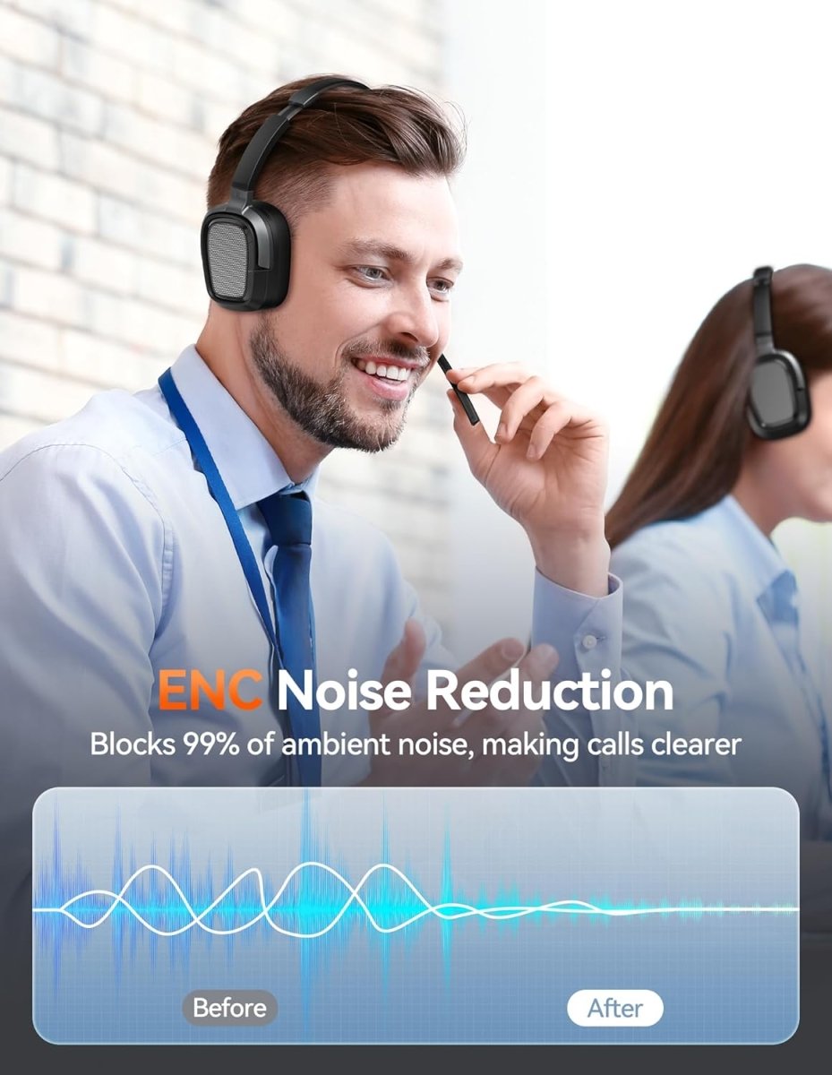 TECKNETTECKNET Wireless Bluetooth Headset V6.0 with AI Noise - Cancelling Microphone - [Color/Material] [Main Feature] for [Target Device/Scenario]