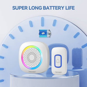 TECKNETTECKNET Wireless Doorbell Chime with RGB Light - [Color/Material] [Main Feature] for [Target Device/Scenario]