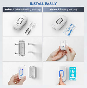 TECKNETTECKNET Wireless Doorbell Chime with RGB Light - [Color/Material] [Main Feature] for [Target Device/Scenario]