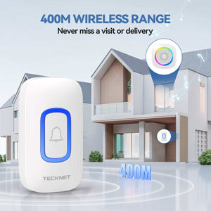 TECKNETTECKNET Wireless Doorbell Chime with RGB Light - [Color/Material] [Main Feature] for [Target Device/Scenario]