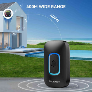TECKNETTECKNET Wireless Doorbell With 2 Portable Doorbell With RGB Light - [Color/Material] [Main Feature] for [Target Device/Scenario]