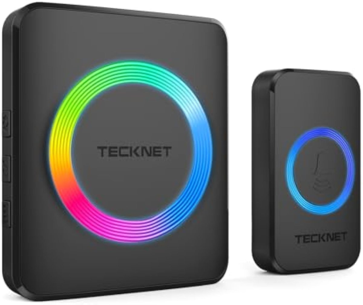 TECKNETTECKNET Wireless Doorbells for Home, IP65 Waterproof 1,300Ft 120dB Door Bell Ringer Wireless for Classroom with 60 Chimes & 5 Volume Levels, LED Flash - [Color/Material] [Main Feature] for [Target Device/Scenario]