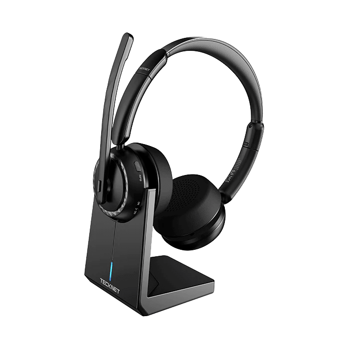 TECKNETTECKNET Wireless Headset, 5.3 Bluetooth Headset with AI Noise Cancelling Mic