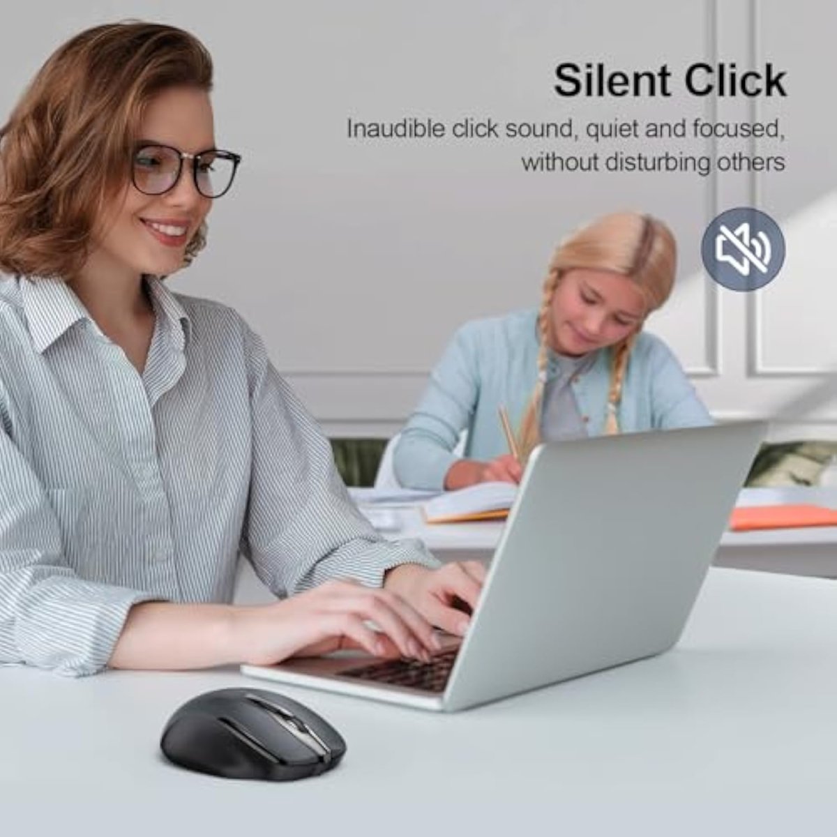 TECKNETTECKNET Wireless Mouse (2.4G & BT5.0/3.0) Silent 4800 DPI Computer USB A & Bluetooth Mouse 6 Buttons, Wide Compatibility - [Color/Material] [Main Feature] for [Target Device/Scenario]