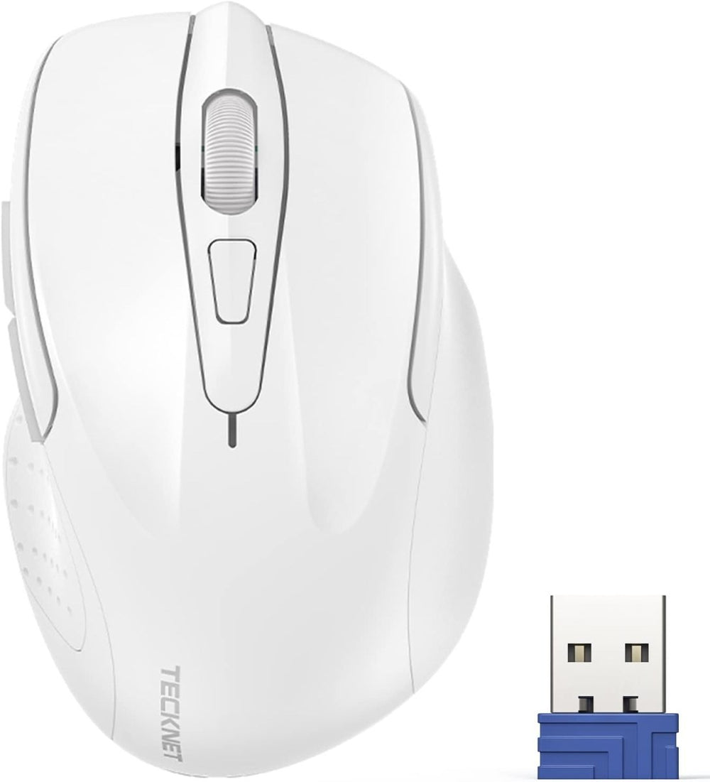 TECKNET Wireless Mouse, 2.4G Ergonomic Optical Mouse, Computer Mouse f