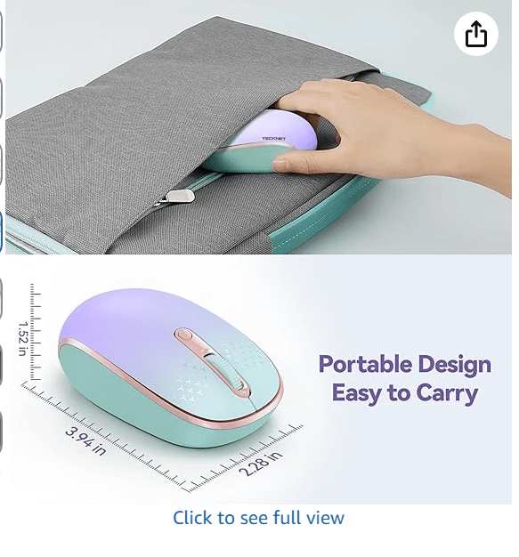 TECKNETTECKNET Wireless Mouse, 2.4G Quiet Computer Mouse with USB Receiver, 4 Buttons Portable Cordless Mice for Chromebook, Laptop, PC, Mac, 800/1200/1600 DPI - [Color/Material] [Main Feature] for [Target Device/Scenario]