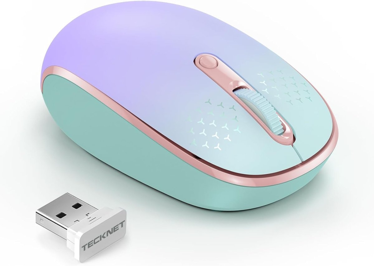 TECKNETTECKNET Wireless Mouse, 2.4G Quiet Computer Mouse with USB Receiver, 4 Buttons Portable Cordless Mice for Chromebook, Laptop, PC, Mac, 800/1200/1600 DPI - [Color/Material] [Main Feature] for [Target Device/Scenario]