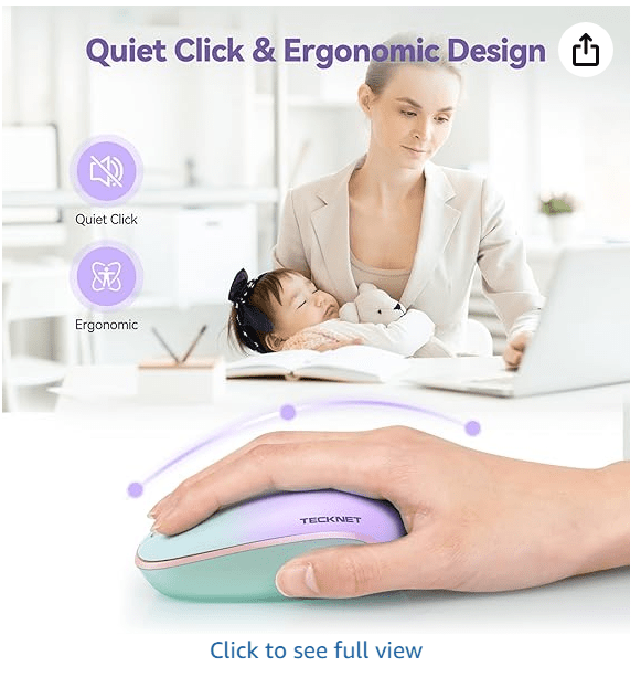 TECKNETTECKNET Wireless Mouse, 2.4G Quiet Computer Mouse with USB Receiver, 4 Buttons Portable Cordless Mice for Chromebook, Laptop, PC, Mac, 800/1200/1600 DPI - [Color/Material] [Main Feature] for [Target Device/Scenario]
