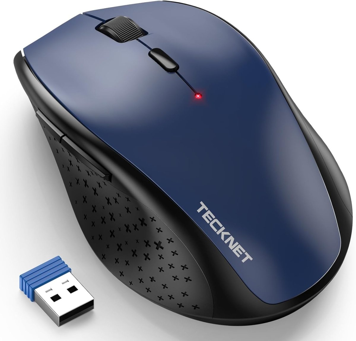 TECKNETTECKNET Wireless Mouse, 2.4G USB Computer Mouse with 6 - Level Adjustable 4800 DPI, 30 Months Battery, Ergonomic Grips, 6 Buttons Portable for PC, Chromebook, Mac - Blue - [Color/Material] [Main Feature] for [Target Device/Scenario]