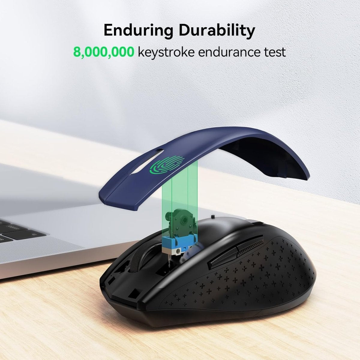 TECKNETTECKNET Wireless Mouse, 2.4G USB Computer Mouse with 6 - Level Adjustable 4800 DPI, 30 Months Battery, Ergonomic Grips, 6 Buttons Portable for PC, Chromebook, Mac - Blue - [Color/Material] [Main Feature] for [Target Device/Scenario]