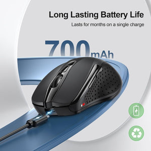 TECKNETTECKNET Wireless Mouse Rechargeable 4800 DPI Silent Mouse 8 Buttons Bluetooth Mouse - [Color/Material] [Main Feature] for [Target Device/Scenario]