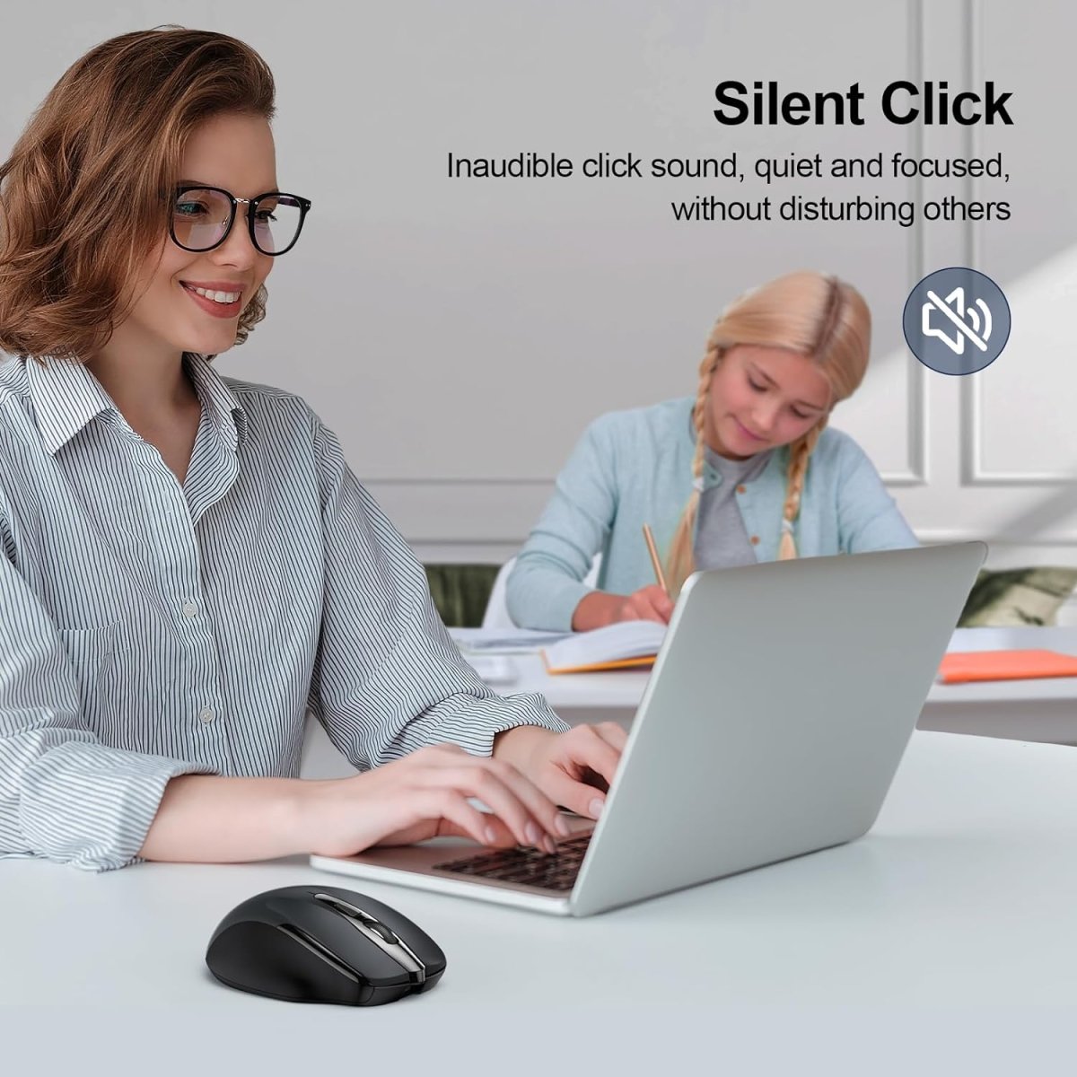 TECKNETTECKNET Wireless Mouse Rechargeable 4800 DPI Silent Mouse 8 Buttons Bluetooth Mouse - [Color/Material] [Main Feature] for [Target Device/Scenario]