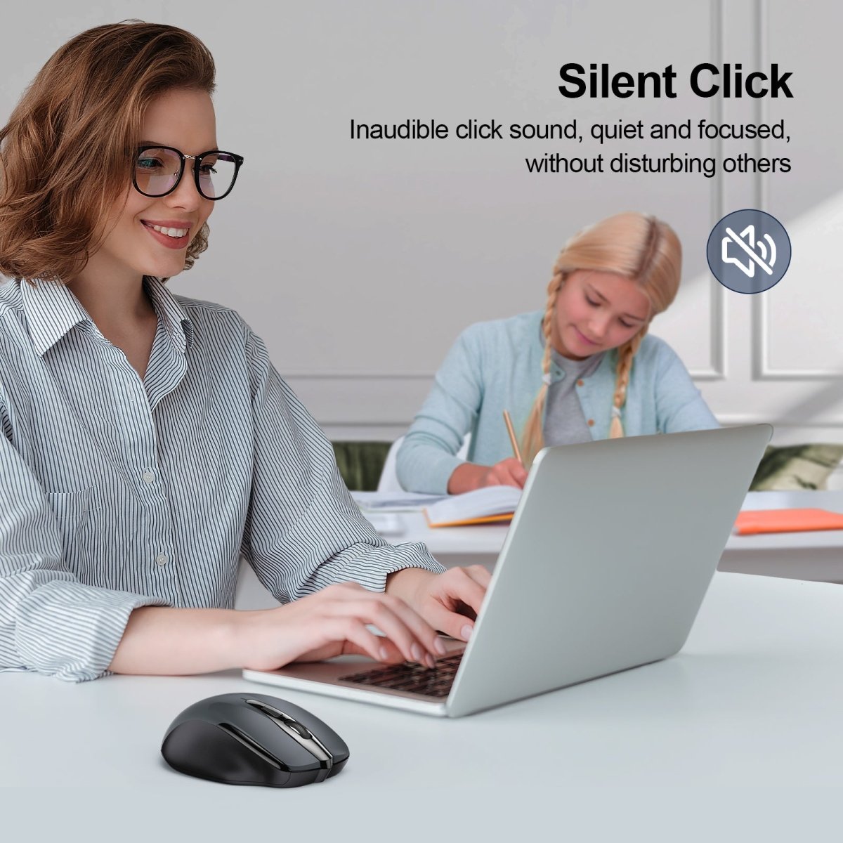 TECKNETTECKNET Wireless Silent Mouse, Bluetooth 3.0/5.0 and 2.4GHz Connectivity Mouse - [Color/Material] [Main Feature] for [Target Device/Scenario]
