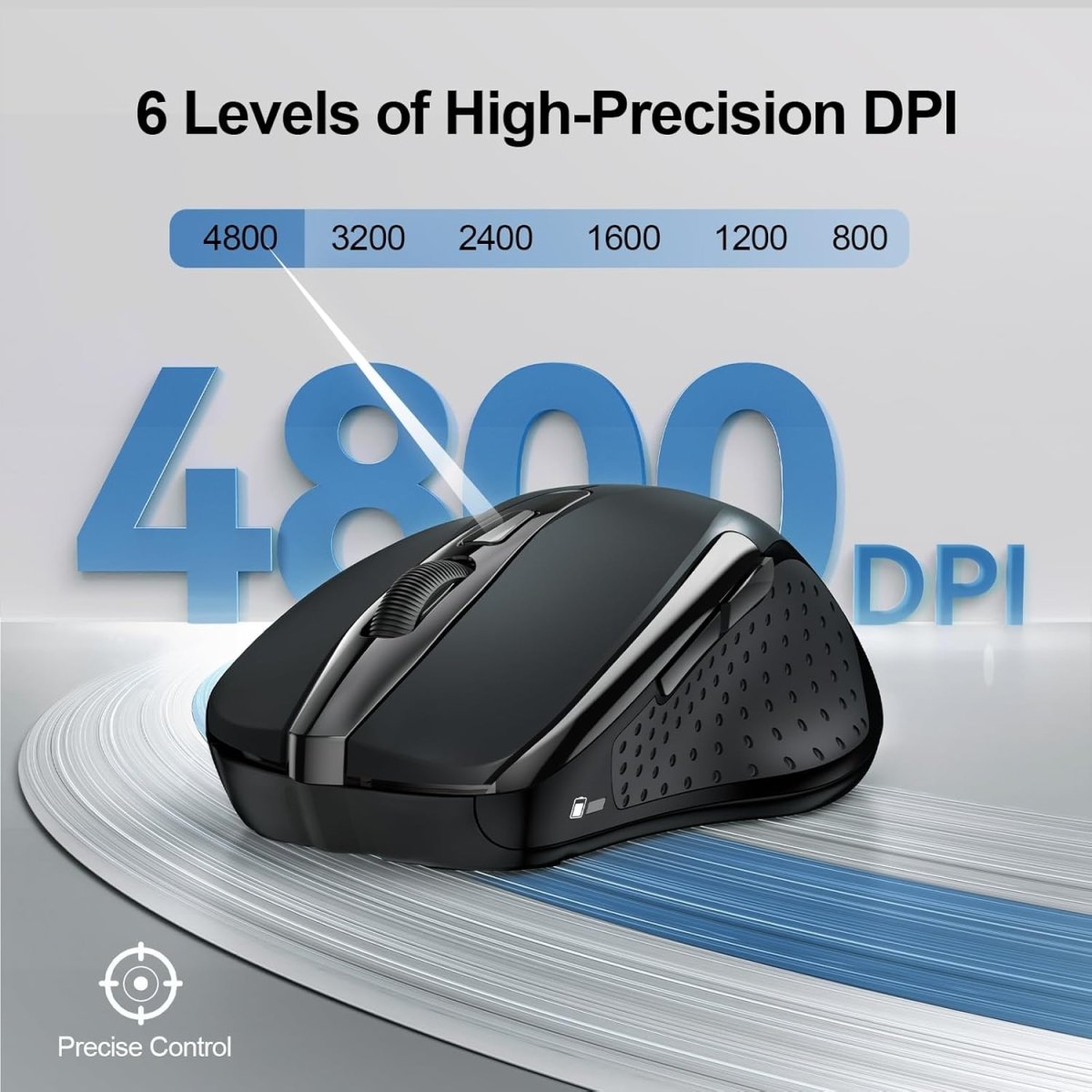 TECKNETWireless Mouse Rechargeable,Computer Mouse,2.4G USB - A Silent Mouse,6 Adjustable 4800 DPI,Cordless Computer Mice,Ergonomic Mice for Laptop,6 Buttons for Chromebook,Ergo Grip - [Color/Material] [Main Feature] for [Target Device/Scenario]