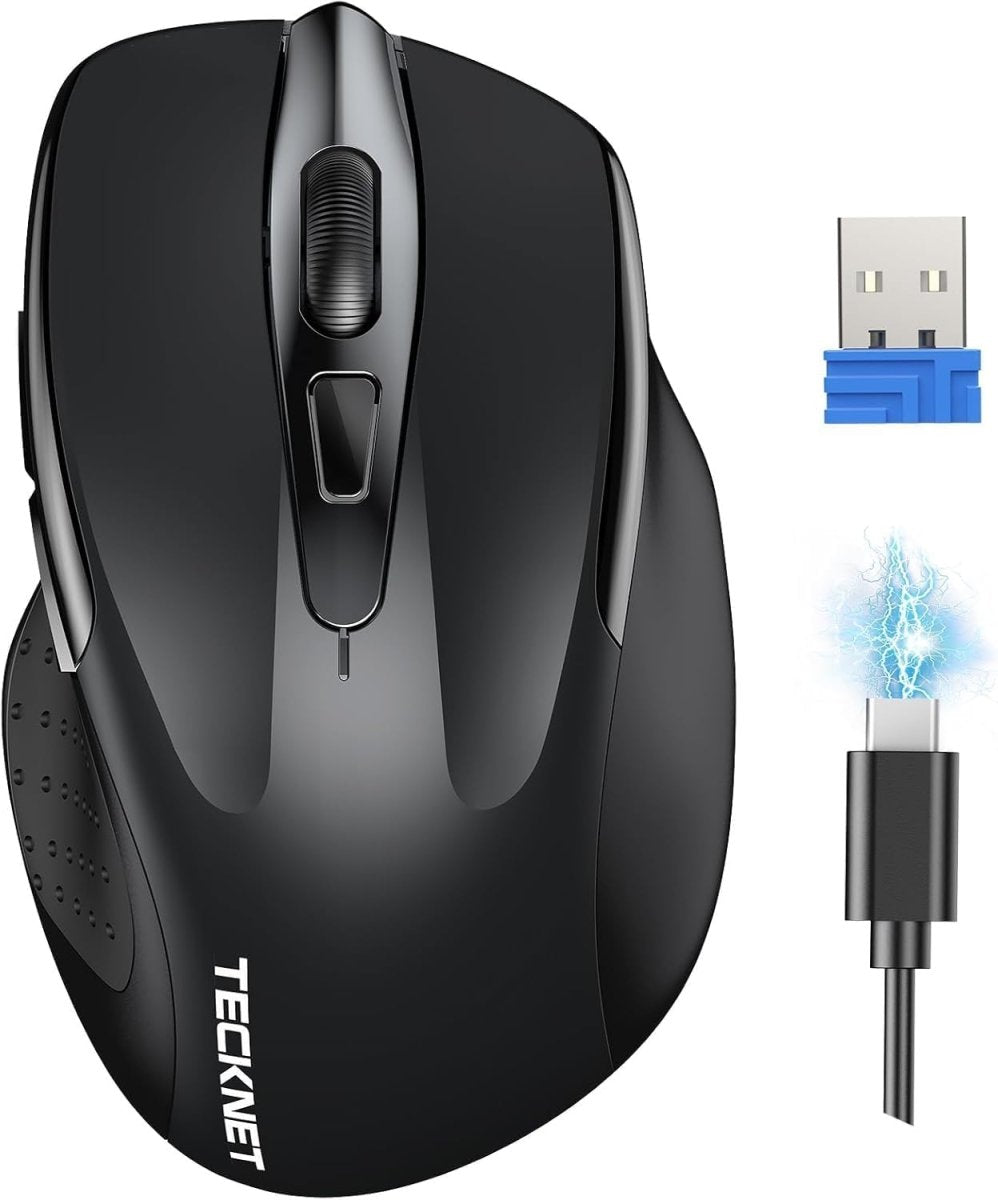 TECKNETWireless Mouse Rechargeable,Computer Mouse,2.4G USB - A Silent Mouse,6 Adjustable 4800 DPI,Cordless Computer Mice,Ergonomic Mice for Laptop,6 Buttons for Chromebook,Ergo Grip - [Color/Material] [Main Feature] for [Target Device/Scenario]