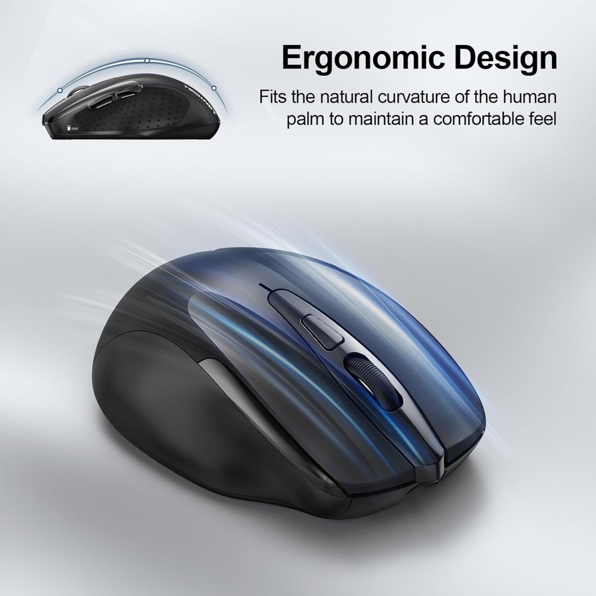 TECKNETWireless Mouse Rechargeable,Computer Mouse,2.4G USB - A Silent Mouse,6 Adjustable 4800 DPI,Cordless Computer Mice,Ergonomic Mice for Laptop,6 Buttons for Chromebook,Ergo Grip - [Color/Material] [Main Feature] for [Target Device/Scenario]