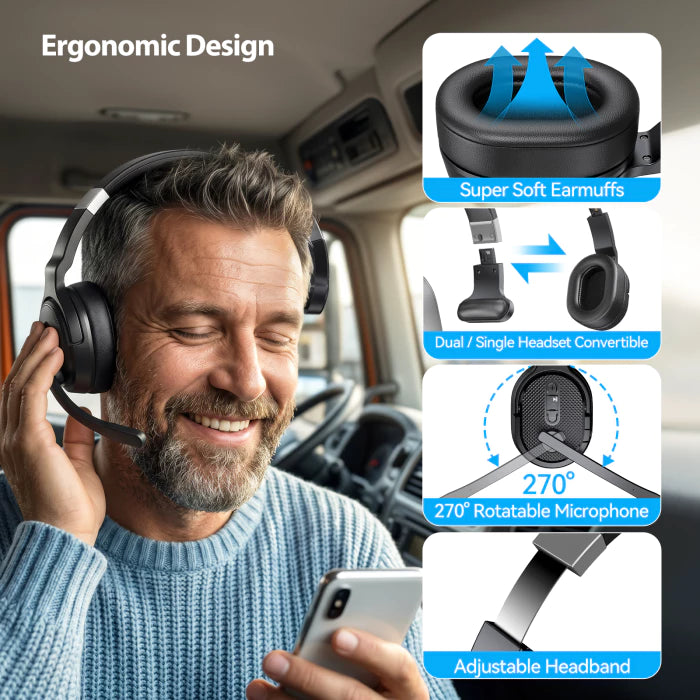 TECKNET Wireless Bluetooth Headset 3 EQ USB Dongle