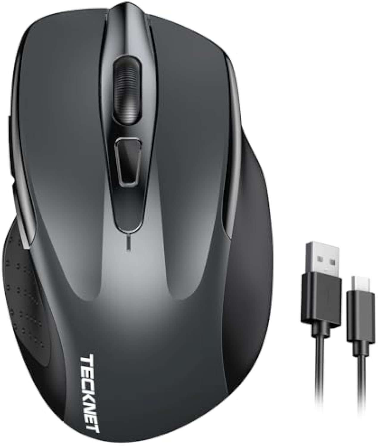 TECKNET Wireless Mouse Rechargeable, 2.4G USB-A Silent Mouse, Quiet Click, 6 Adjustable 4800 DPI, Cordless Computer Mouse