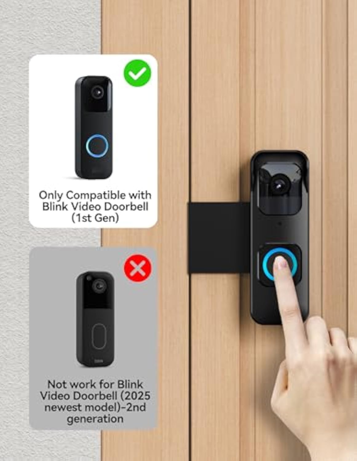 Anti-Theft Blink 1st Gen Doorbell Mount Bracket Wide-Angle(Only for 1st Gen Video Doorbell)