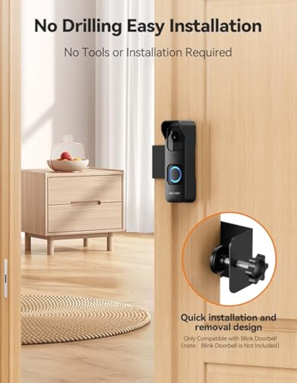 Anti-Theft Blink 1st Gen Doorbell Mount Bracket Wide-Angle(Only for 1st Gen Video Doorbell)