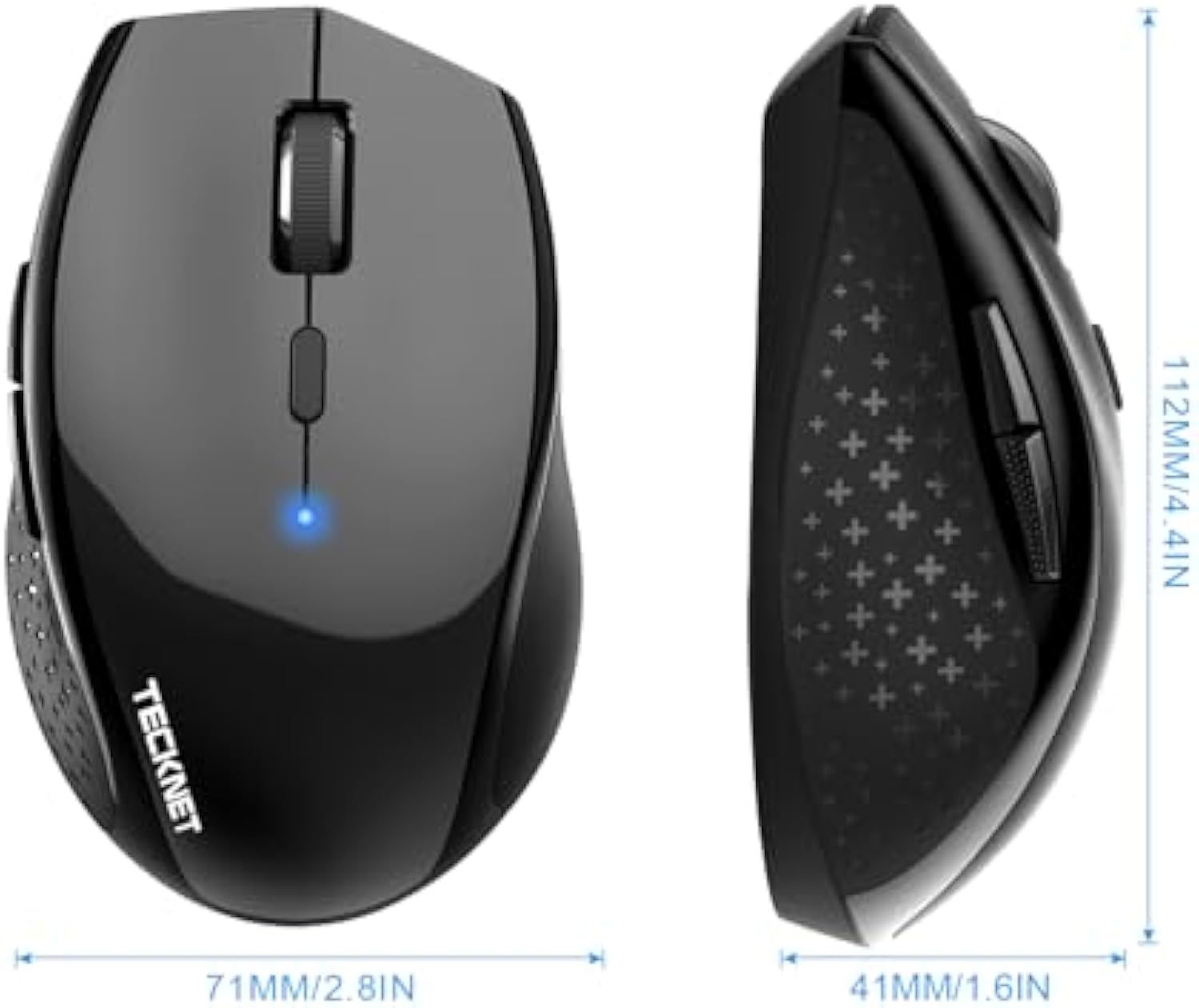 TECKNET Bluetooth Mouse, 4800 DPI Wireless Mouse, 2-Year Battery 6 Adjustable DPI, 6 Buttons Compatible with Laptop/Windows/Computer