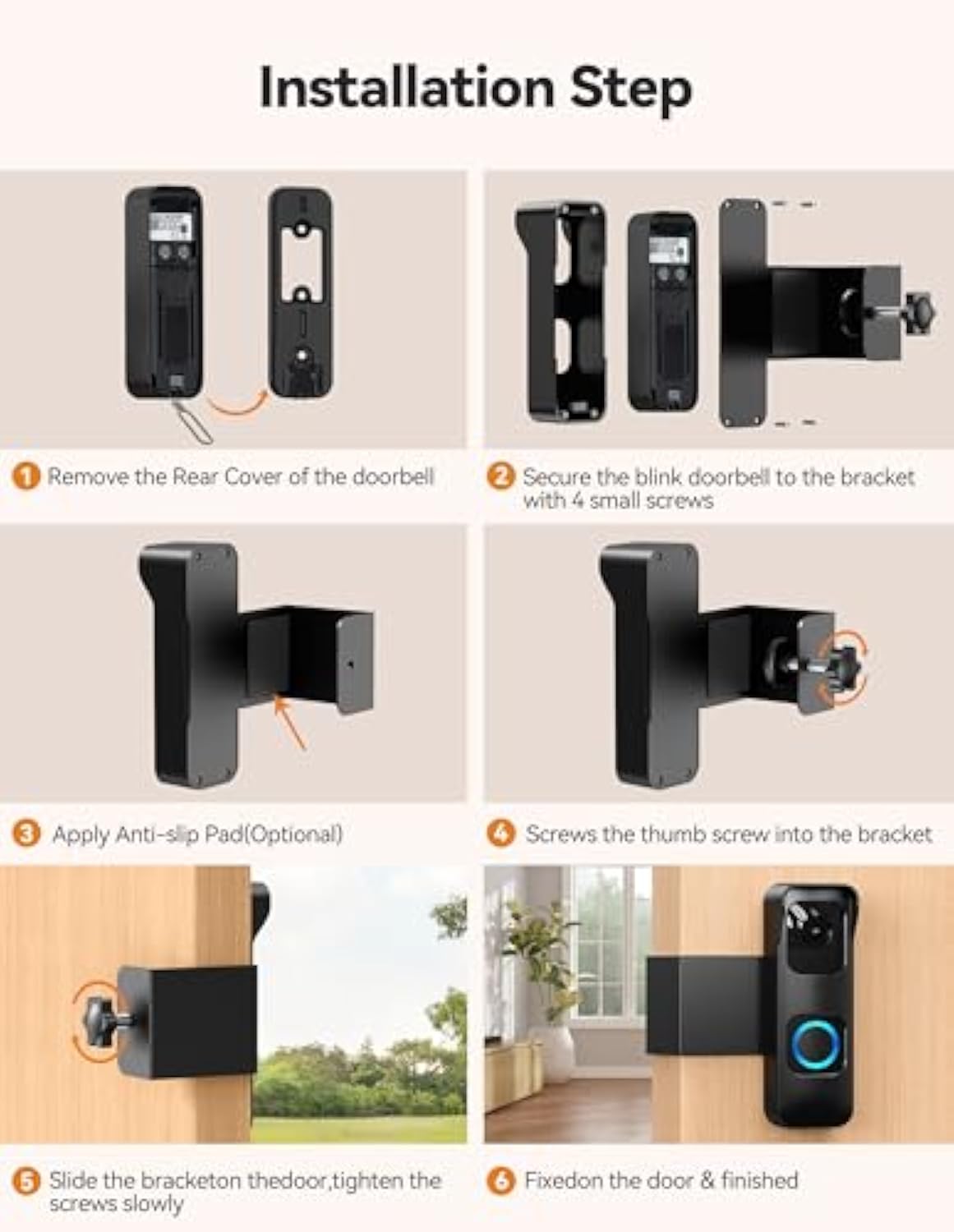 Anti-Theft Blink 1st Gen Doorbell Mount Bracket Wide-Angle(Only for 1st Gen Video Doorbell)