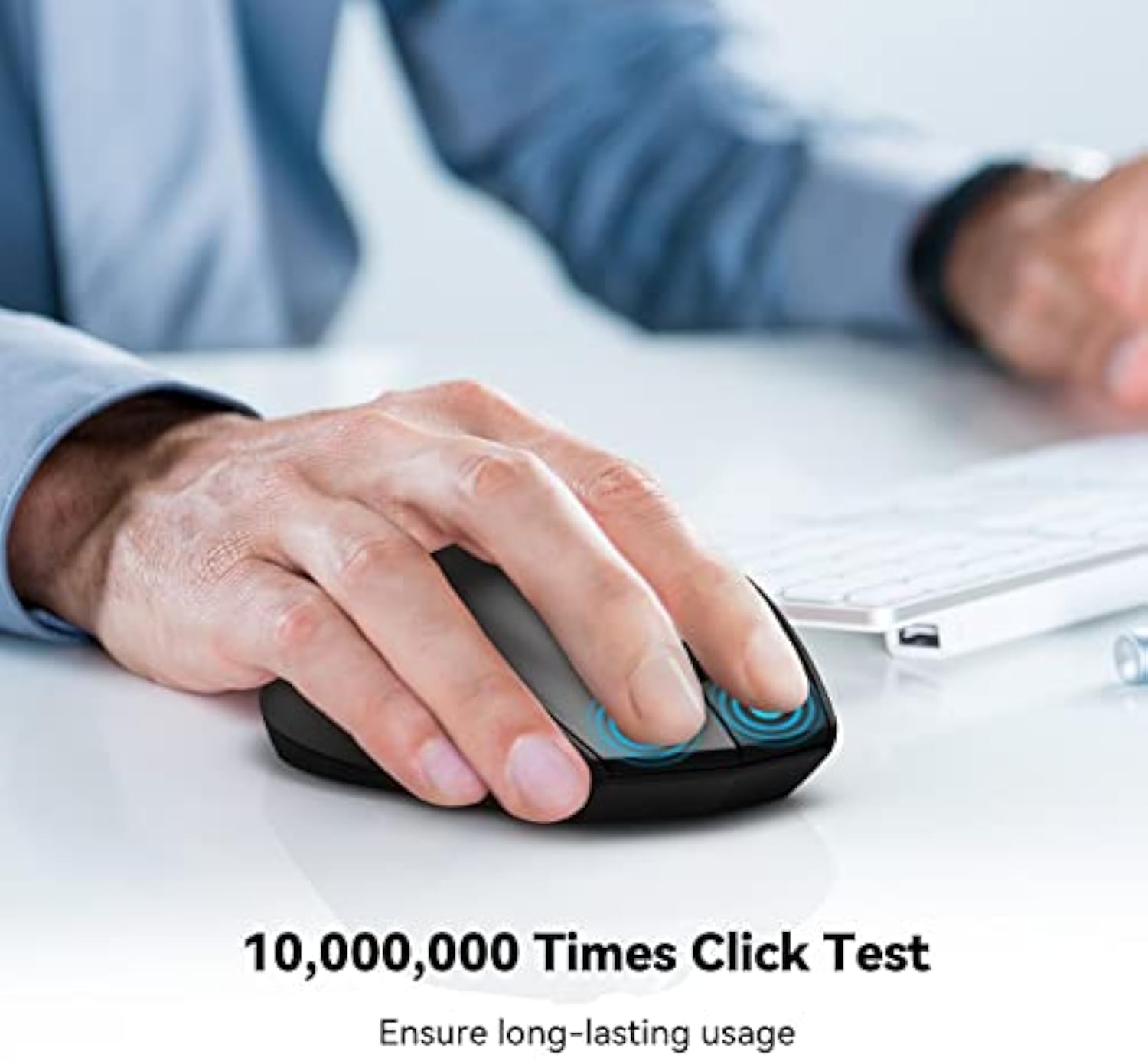 TECKNET Bluetooth Mouse, 4800 DPI Wireless Mouse, 2-Year Battery 6 Adjustable DPI, 6 Buttons Compatible with Laptop/Windows/Computer