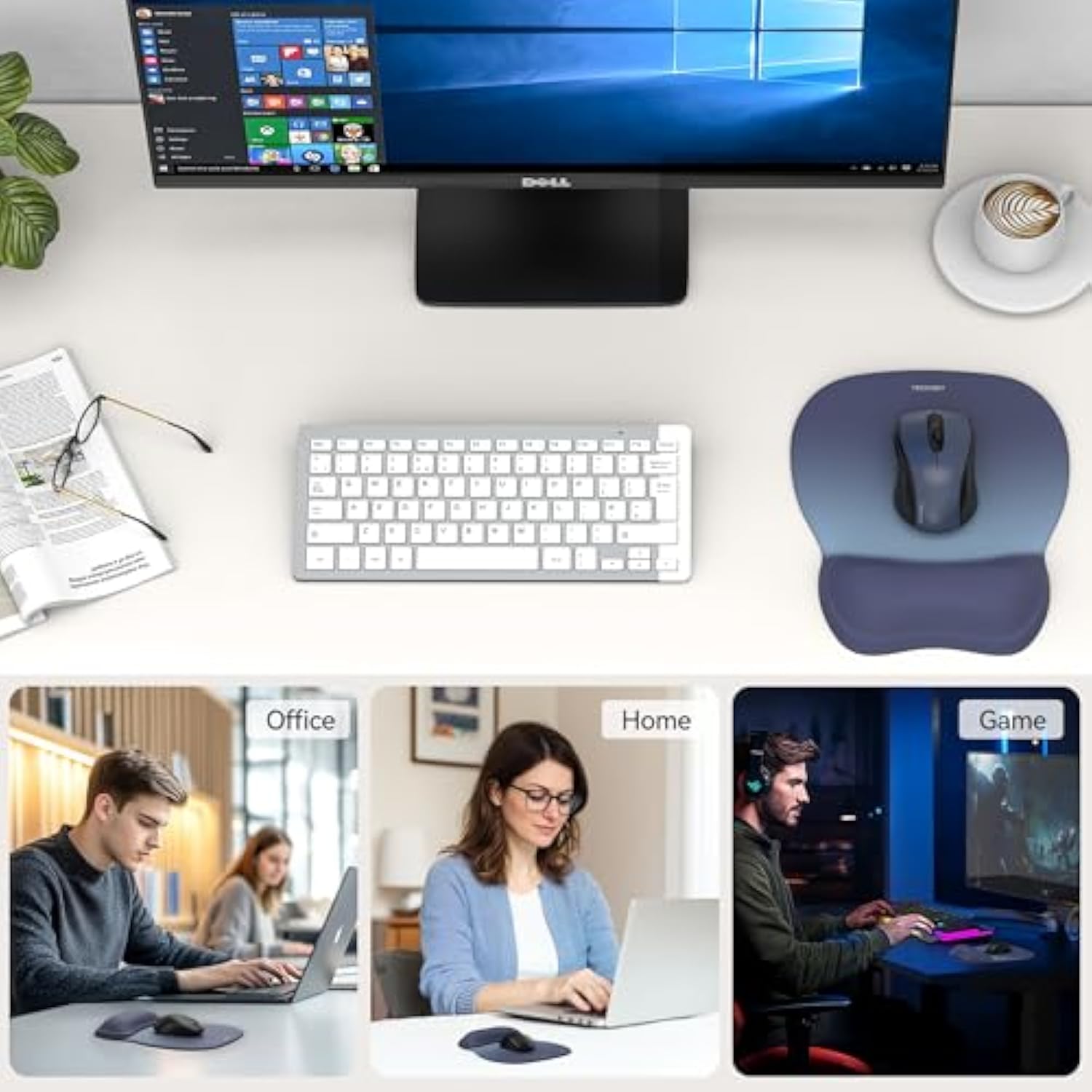 TECKNET Gel Mouse Pad with Wrist Rest