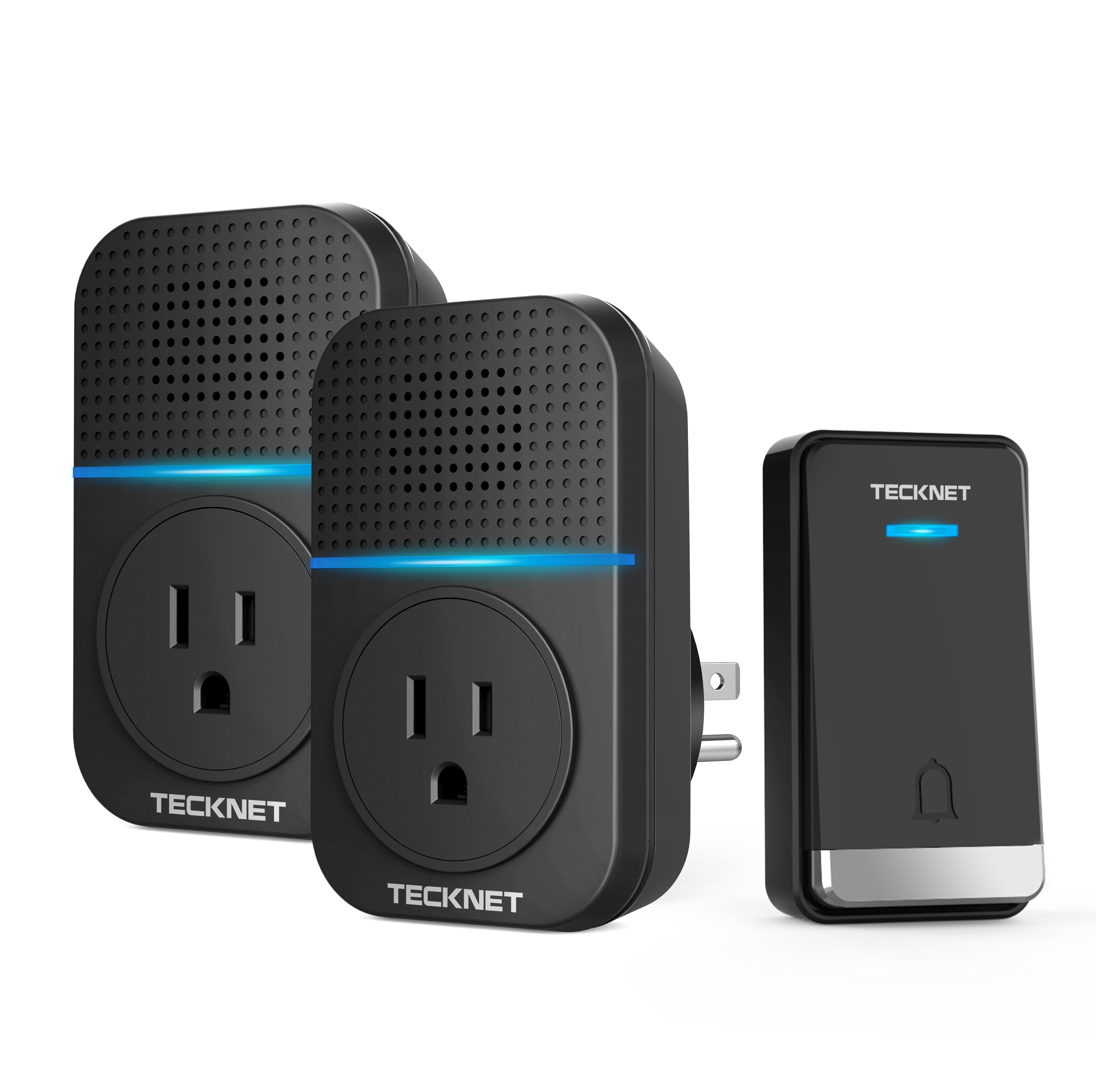 TECKNET Wireless Self-Powered Doorbell with Extra Socket