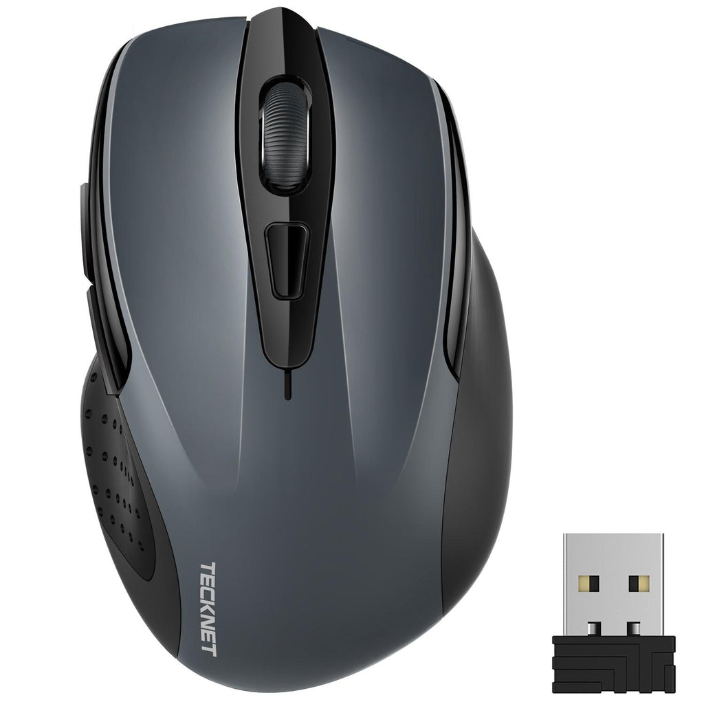 TECKNET Wireless Mouse, 2.4G Ergonomic Optical Mouse 2600 DPI, 5 Adjustment  Levels