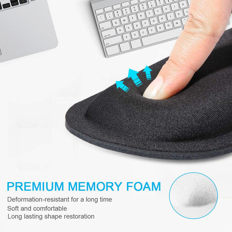 Memory Foam & Rubber Mouse Pad For Computer Home & Office Black Color