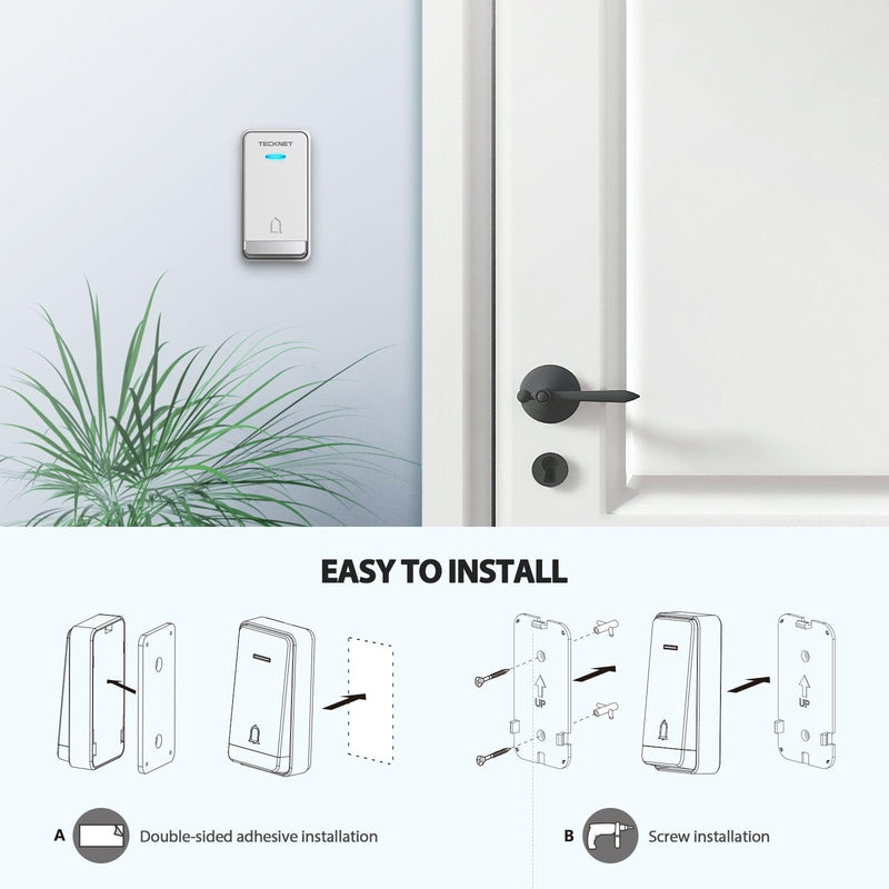 TECKNET Wireless Doorbell, IP65 Waterproof Wall India