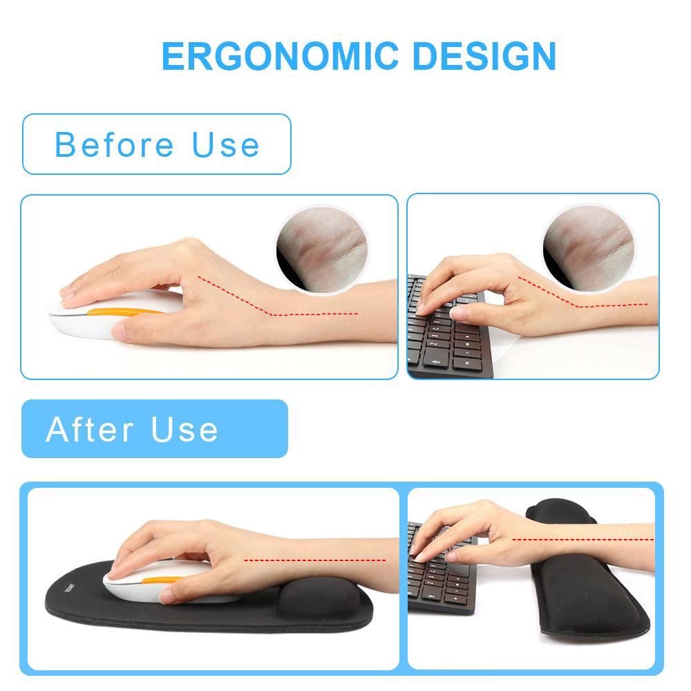 TECKNET Keyboard Wrist Rest and Mouse Pad with Wrist Support - TECKNET