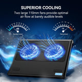 TECKNET Laptop Cooling Pad, Cooler Cooling Pad Stand with 2 USB Powered Fans, Fits 12-16 Inches - TECKNET