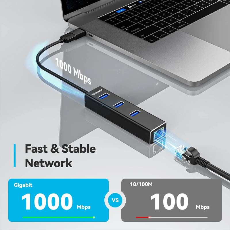 Computer Hub Ethernet LAN Network Adapter 1000Mbps Fast Transfer