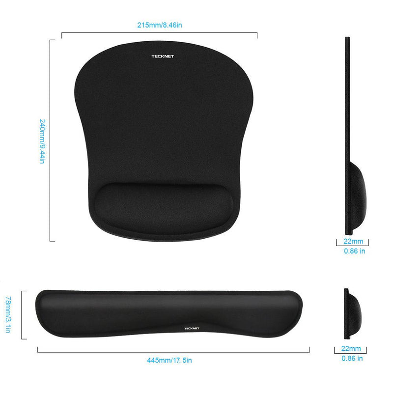 TECKNET Keyboard Wrist Rest and Mouse Pad with Wrist Support - TECKNET