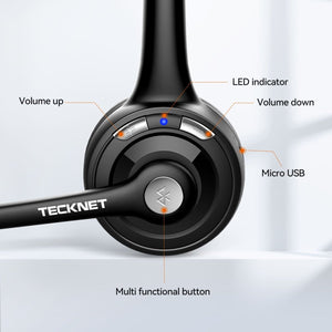 TECKNETTECKNET Lightweight Wireless Headset With Mic - [Color/Material] [Main Feature] for [Target Device/Scenario]