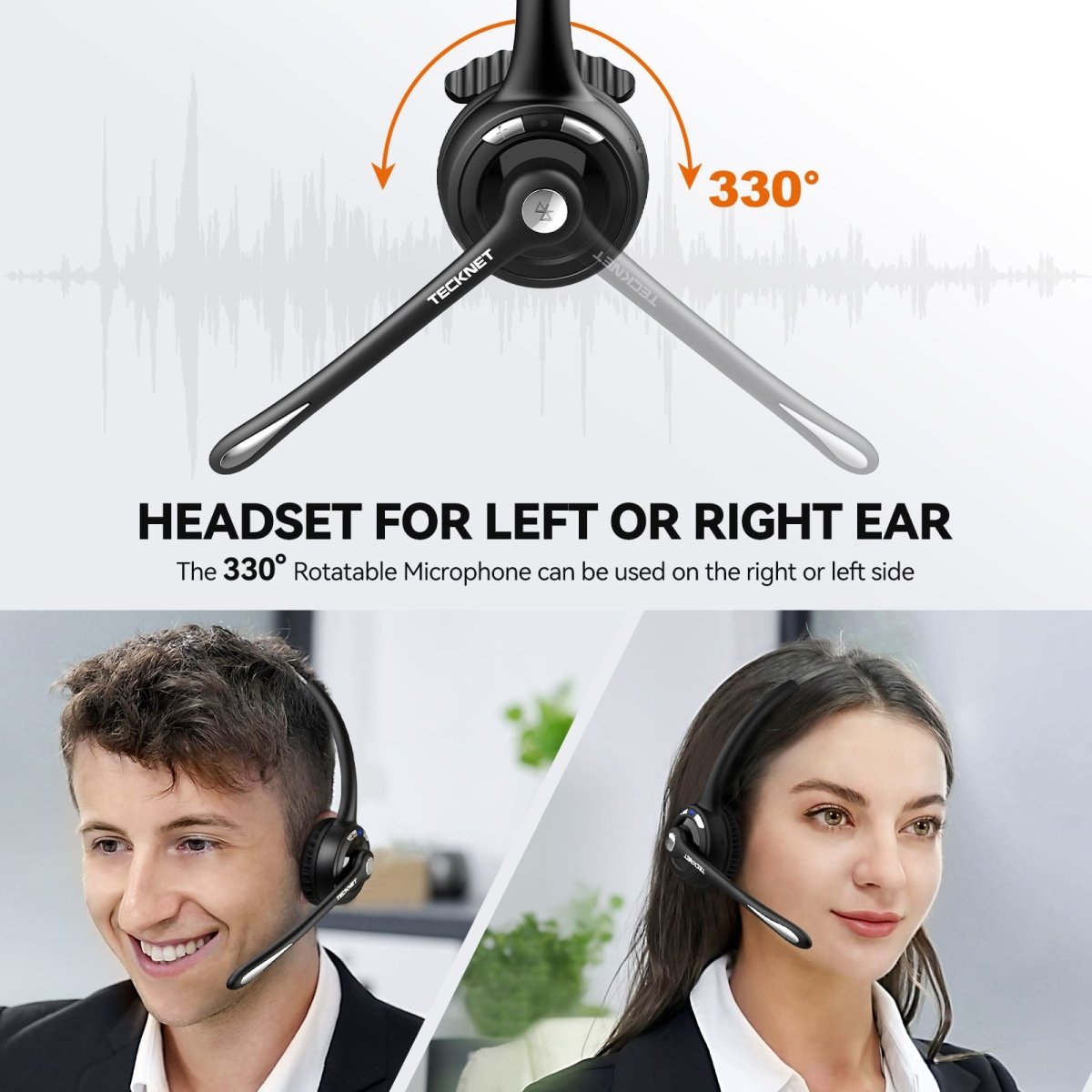 TECKNETTECKNET Lightweight Wireless Headset With Mic - [Color/Material] [Main Feature] for [Target Device/Scenario]