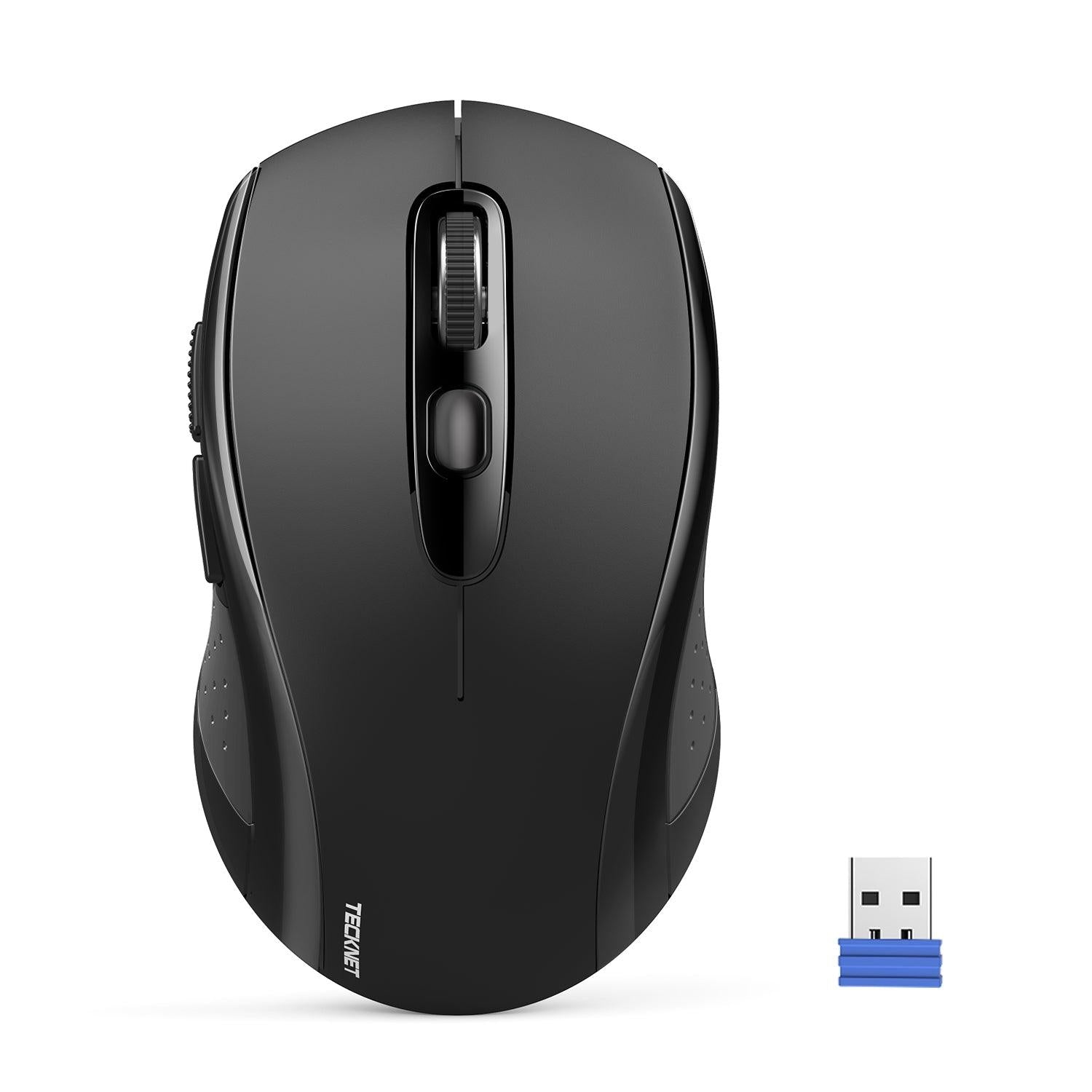 TECKNET 3 Modes Bluetooth 5.0 & 3.0 Mouse 2.4G Wireless Portable Optical Mouse with USB Nano Receiver - TECKNET
